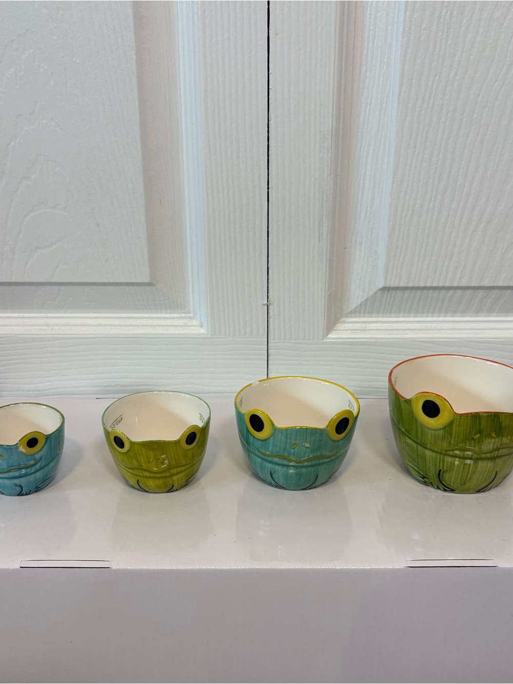 Pier 1 Frog Measuring Cups Ceramic Cottagecore Whimsical Y2K Kitchen Set